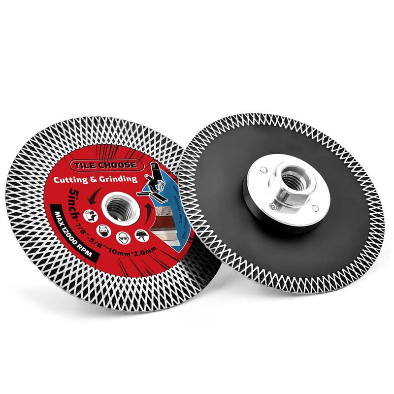 DAPRO 5" Tile Turbo Saw Blade Diamond Blade with 5/8"-11 Arbor for Cutting and Grinding Porcelain Tile Granite Marble… - Image 1